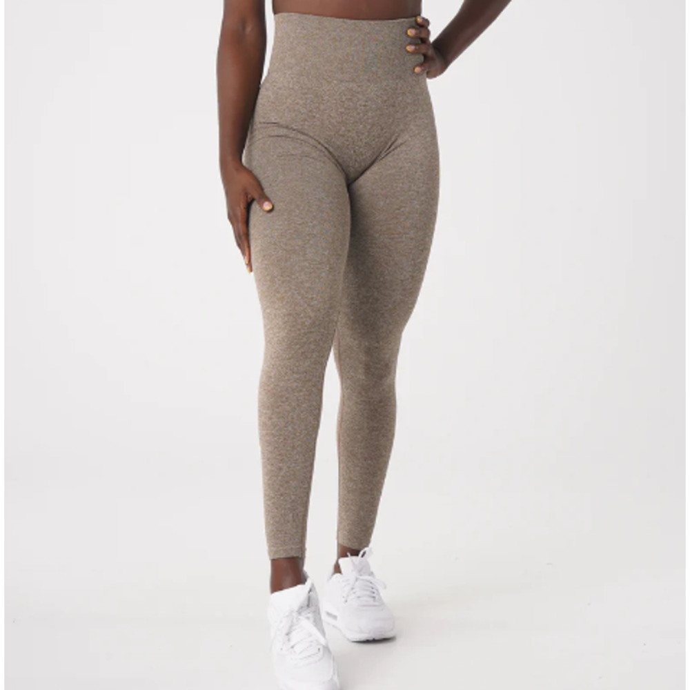 NVGTN High-Waist Seamless Leggings in Taupe Marled